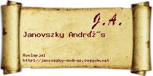 Janovszky András névjegykártya